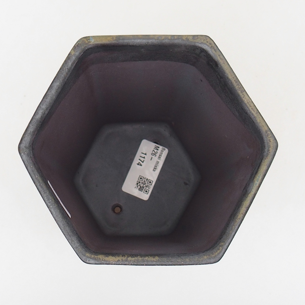 Ciotola bonsai in ceramica 13 x 11,5 x 17 cm, verde-grigio