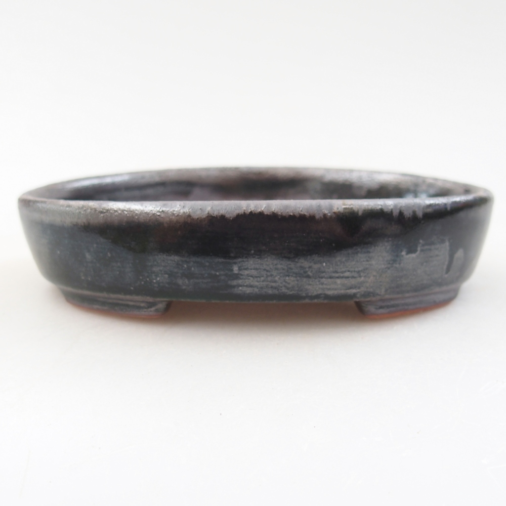 Ciotola per bonsai in ceramica 12 x 9,5 x 2,5 cm, nero