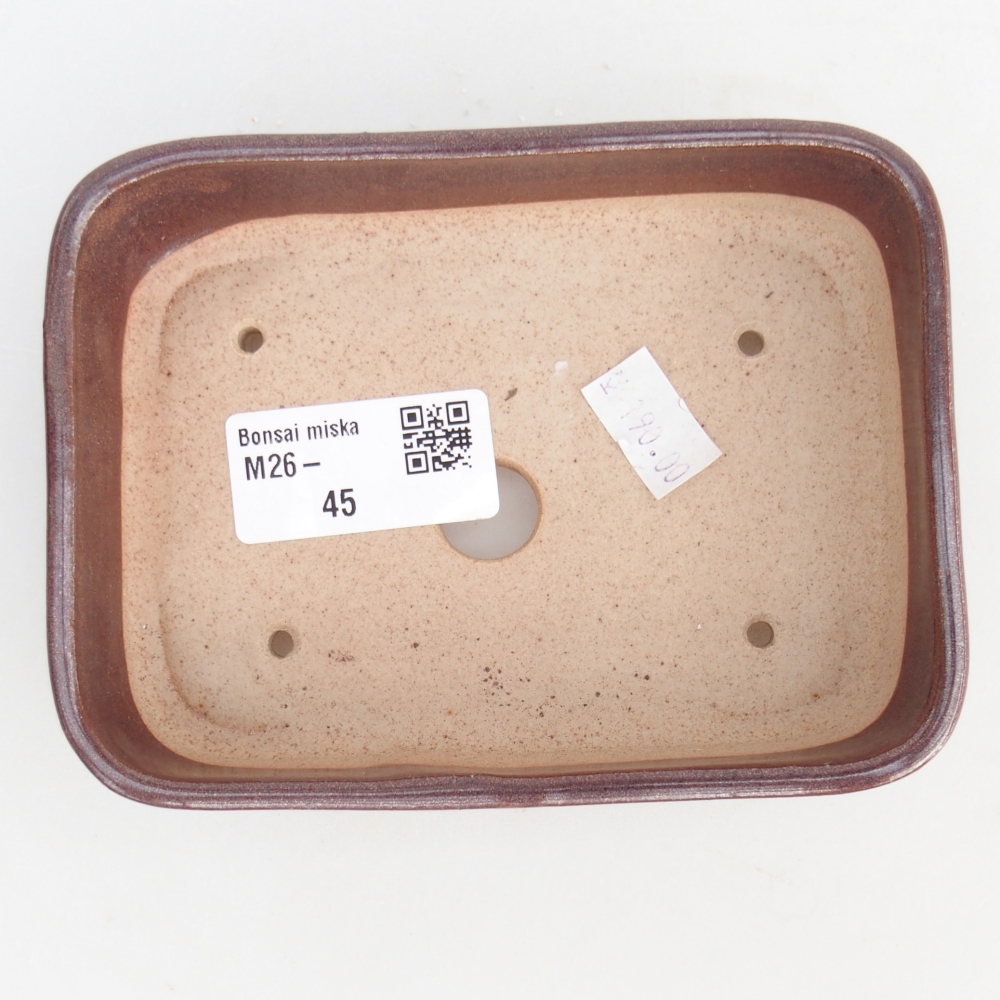 Ciotola per bonsai in ceramica 12,5 x 9,5 x 3,5 cm, marrone