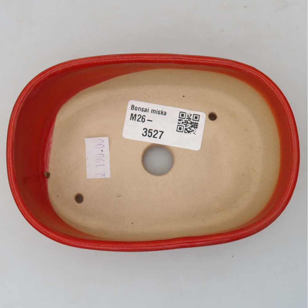 Ciotola per bonsai in ceramica 13 x 8,5 x 4 cm, colore rosso
