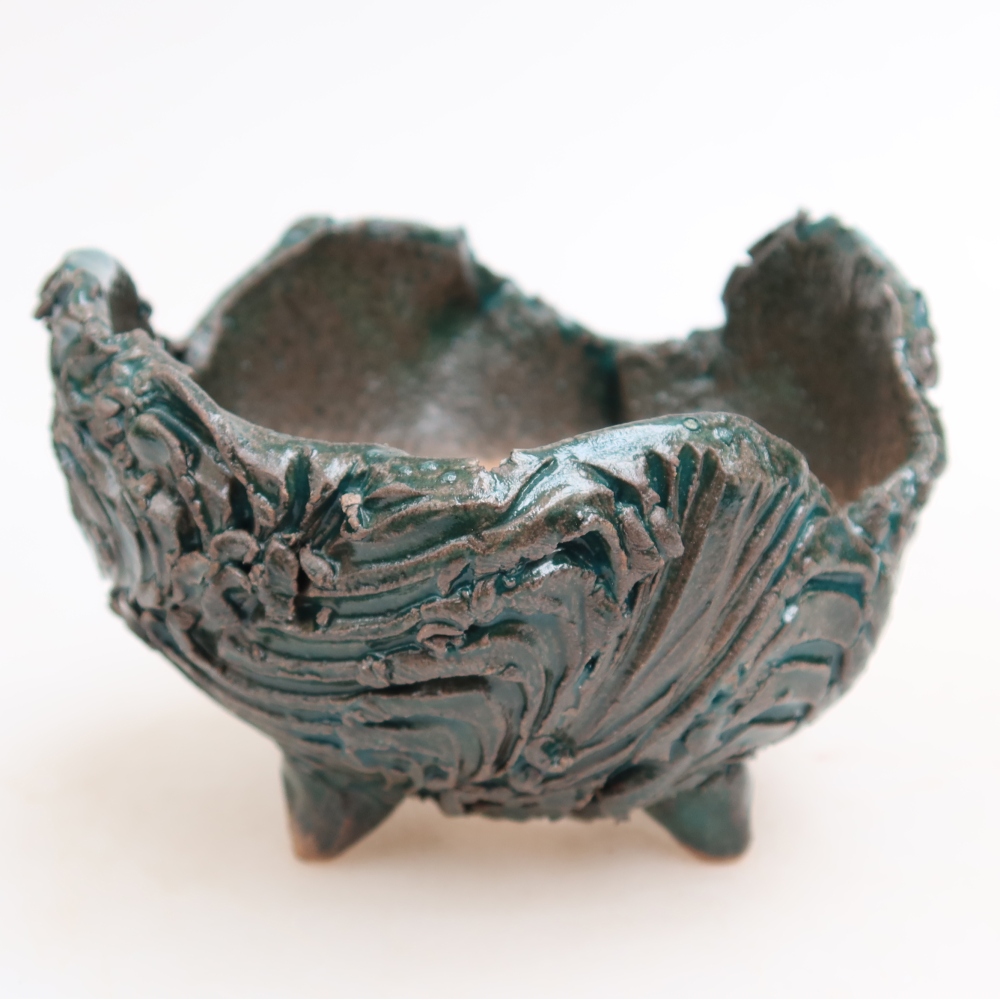 Guscio in ceramica  10 x 10 x 8 cm, colore verde