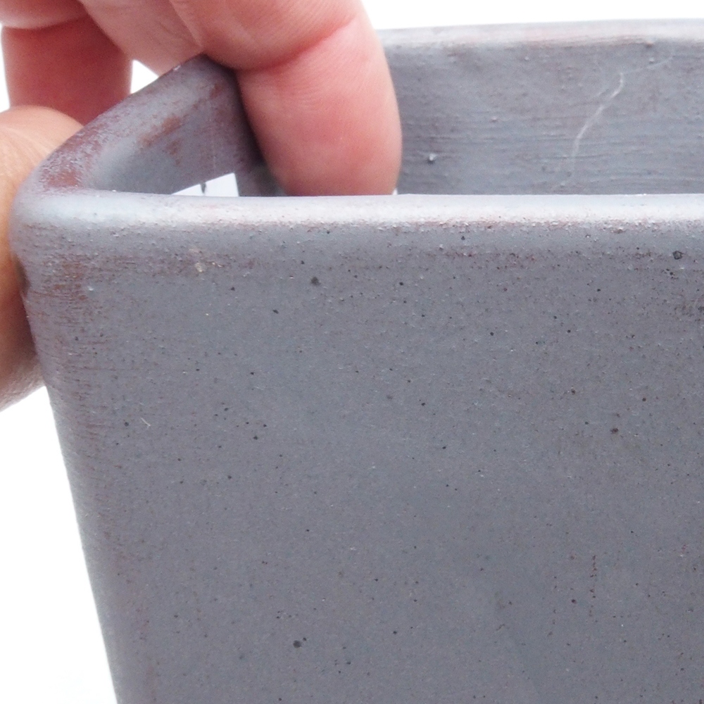 Ciotola bonsai in ceramica 8,5 x 8,5 x 10,5 cm, colore metallo