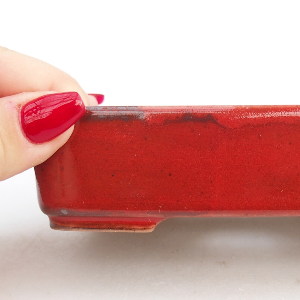 Ciotola bonsai in ceramica 26 x 26 x 8 cm, colore rosso