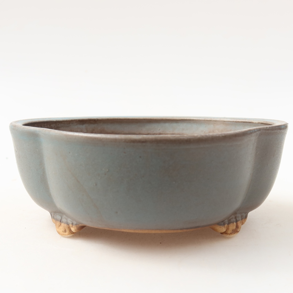 Vaso in ceramica per bonsai 13,5 x 12,5 x 5 cm, colore blu