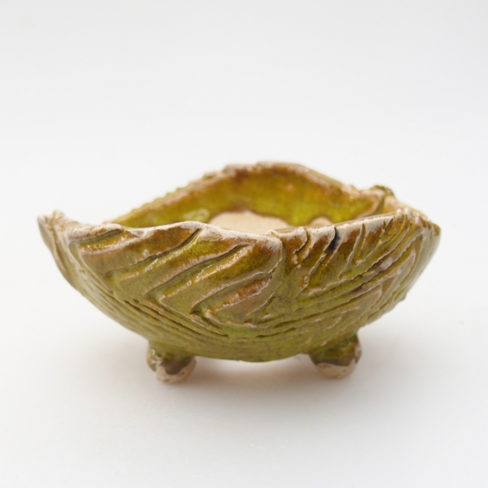 Conchiglia in ceramica 9 x 8,5 x 5 cm , giallo