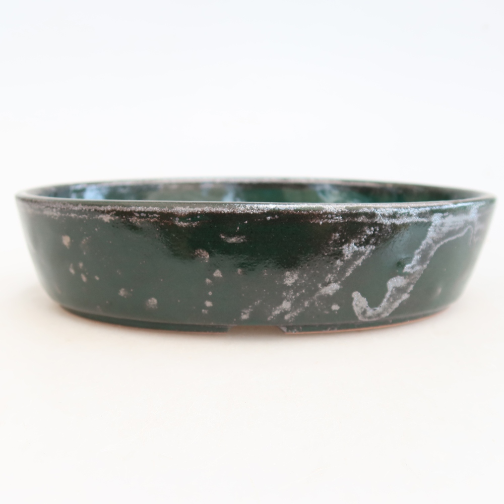 Vaso da bonsai in ceramica 18,5 x 13,5 x 4,5 cm, colore verde