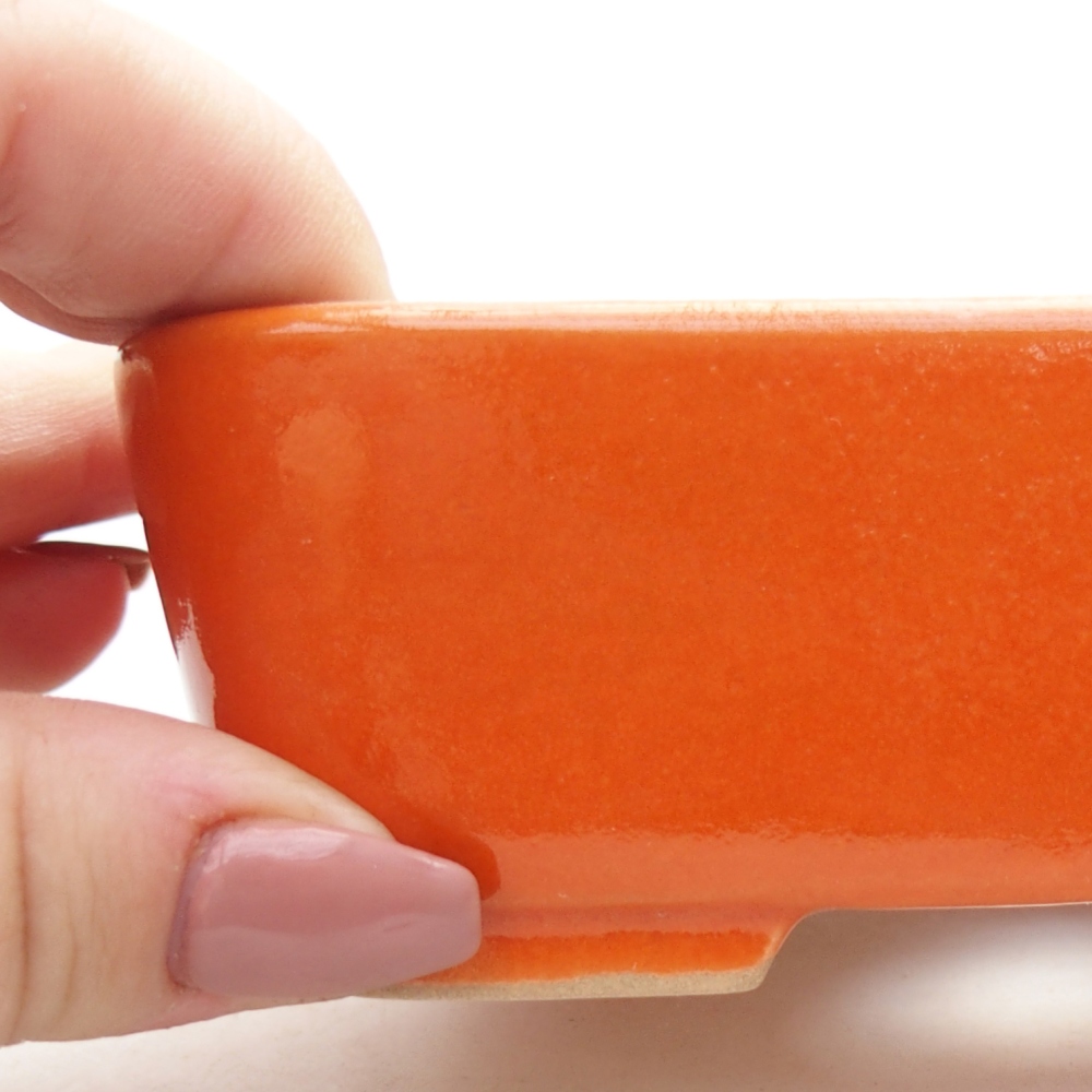 Ciotola per bonsai in ceramica 12,5 x 9 x 3,5 cm, arancione