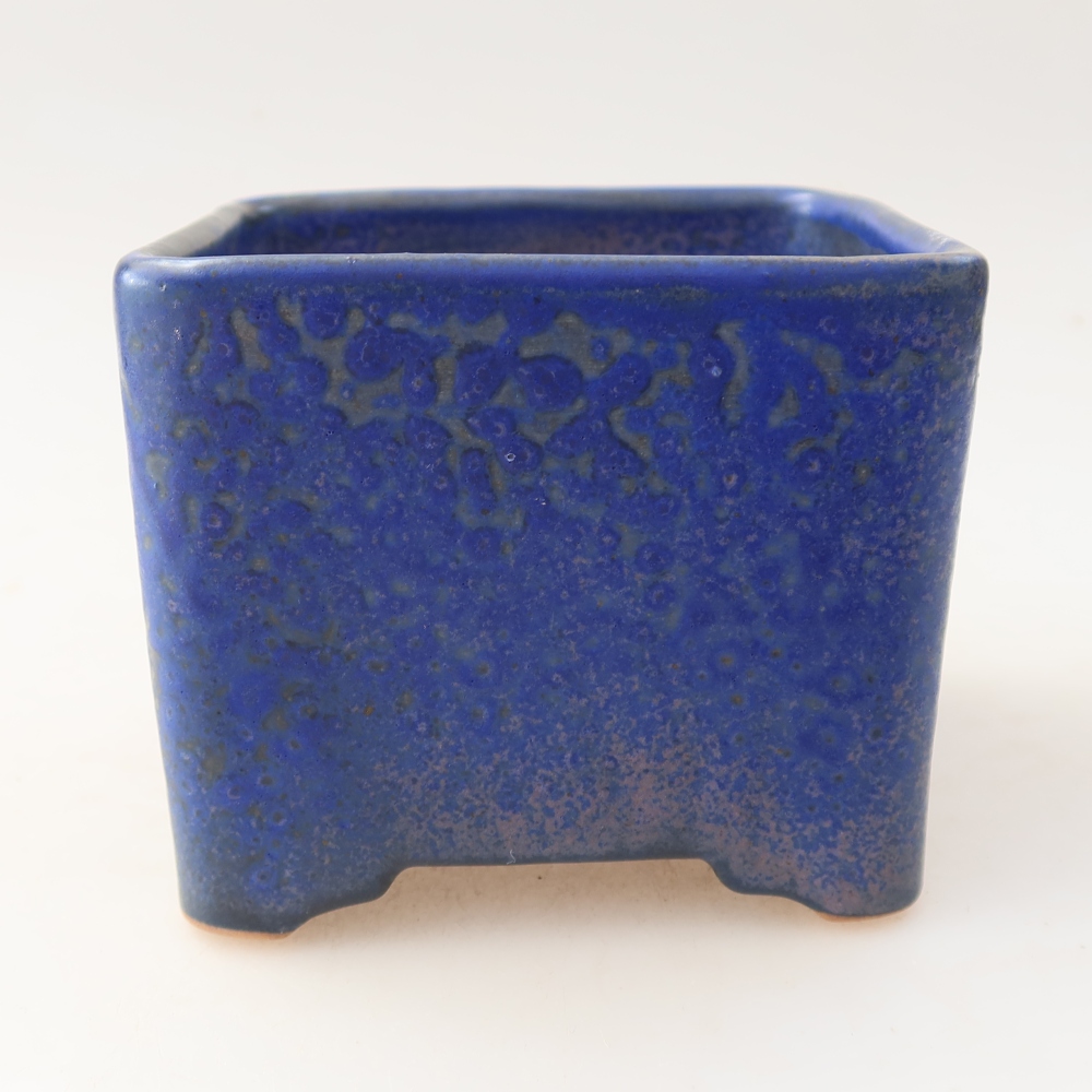 Ciotola per bonsai in ceramica 10 x 10 x 8 cm, colore blu