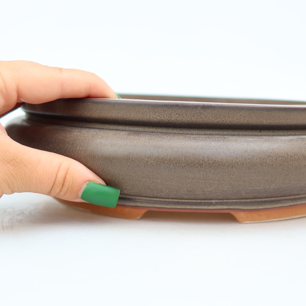 Ciotola in ceramica  23 x 23 x 7 cm, colore marrone