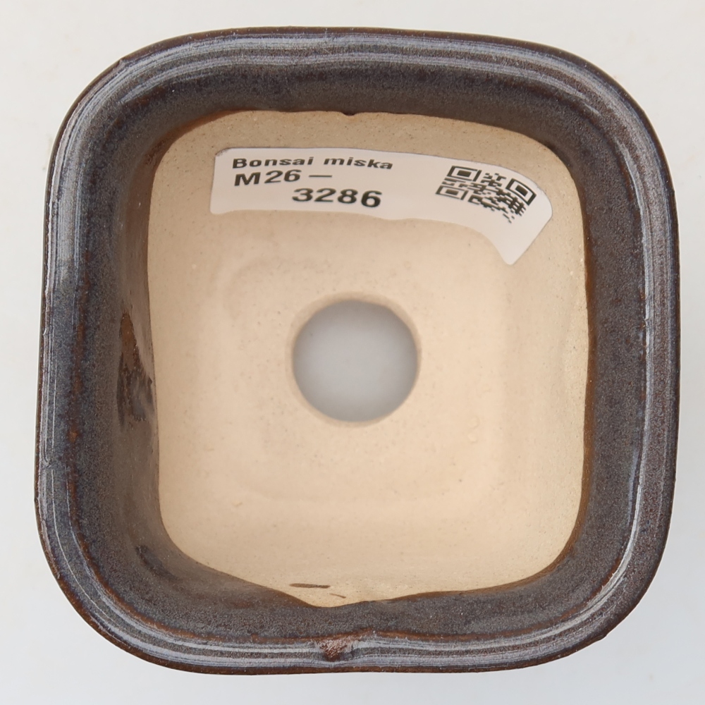 Vaso da bonsai in ceramica 6,5 x 6,5 x 5 cm, colore grigio