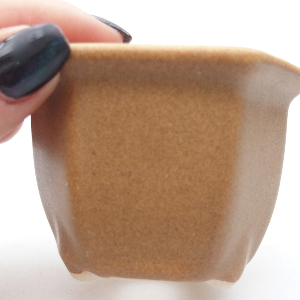 Ciotola per mini bonsai 7,5 x 6,5 x 5 cm, marrone