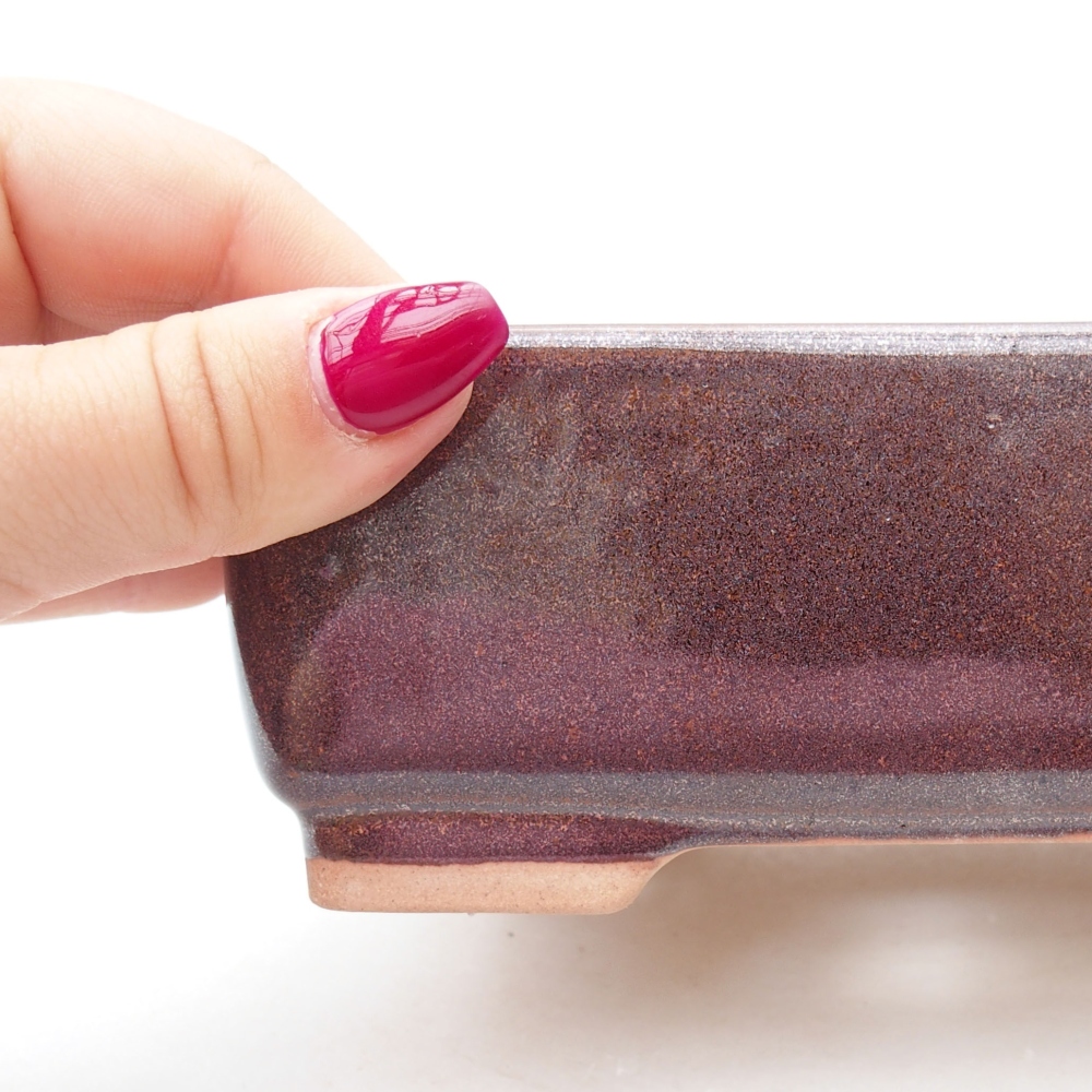 Ciotola per bonsai in ceramica 15 x 11 x 5,5 cm, marrone