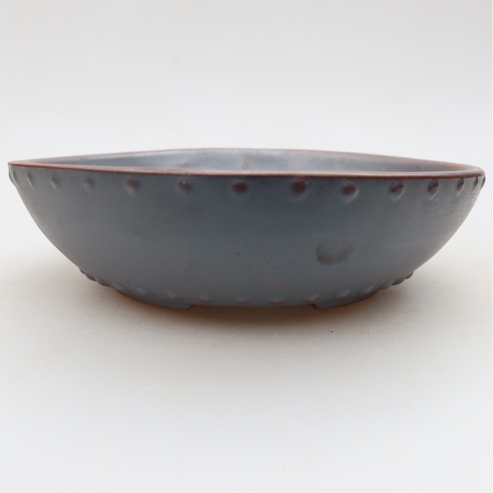 Vaso da bonsai in ceramica 17,5 x 17,5 x 5 cm, colore metallizzato