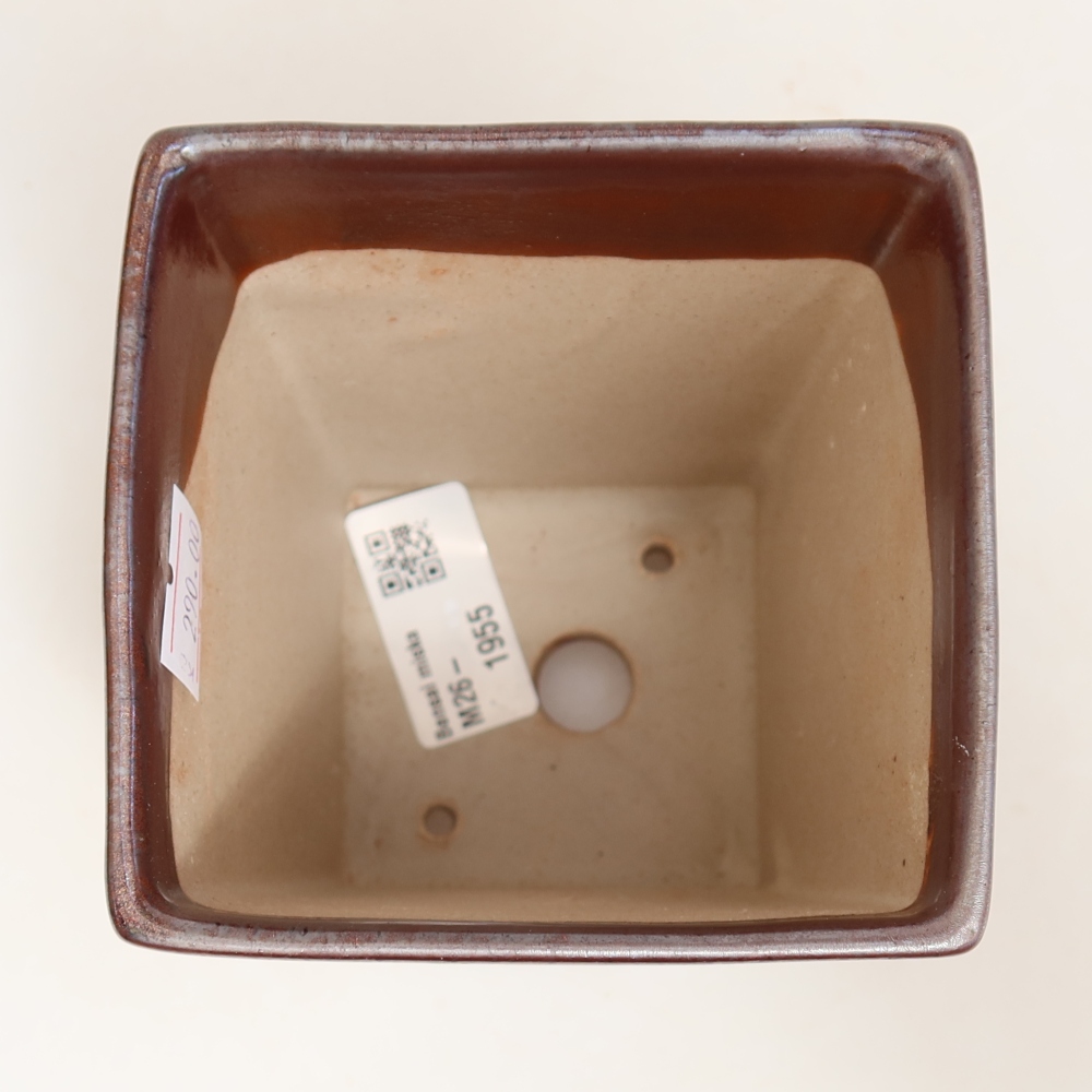 Ciotola bonsai in ceramica 9 x 9 x 12,5 cm, colore metallo