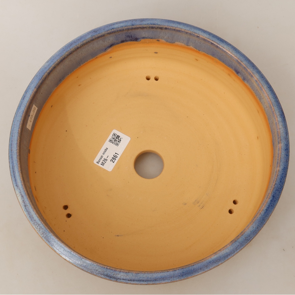 Vaso da bonsai in ceramica 23,5 x 23,5 x 8 cm, colore blu