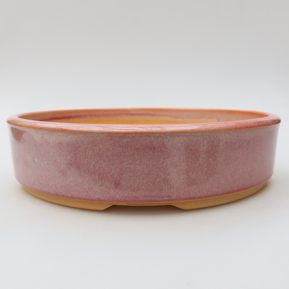 Vaso da bonsai in ceramica 24 x 24 x 6 cm, colore rosa