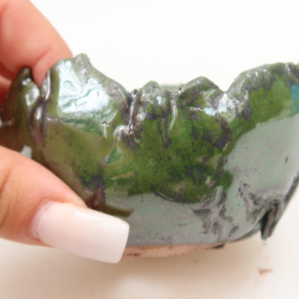 Conchiglia in ceramica 9 x 8,5 x 5,5 cm , colore verde