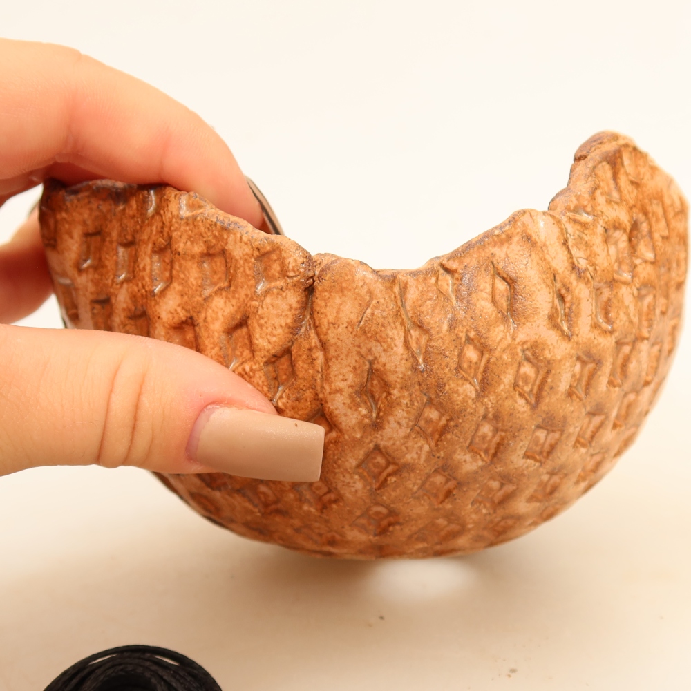 Conchiglia in ceramica per Kokedama 12,5 x 12,5 x 8 cm, colore rosa