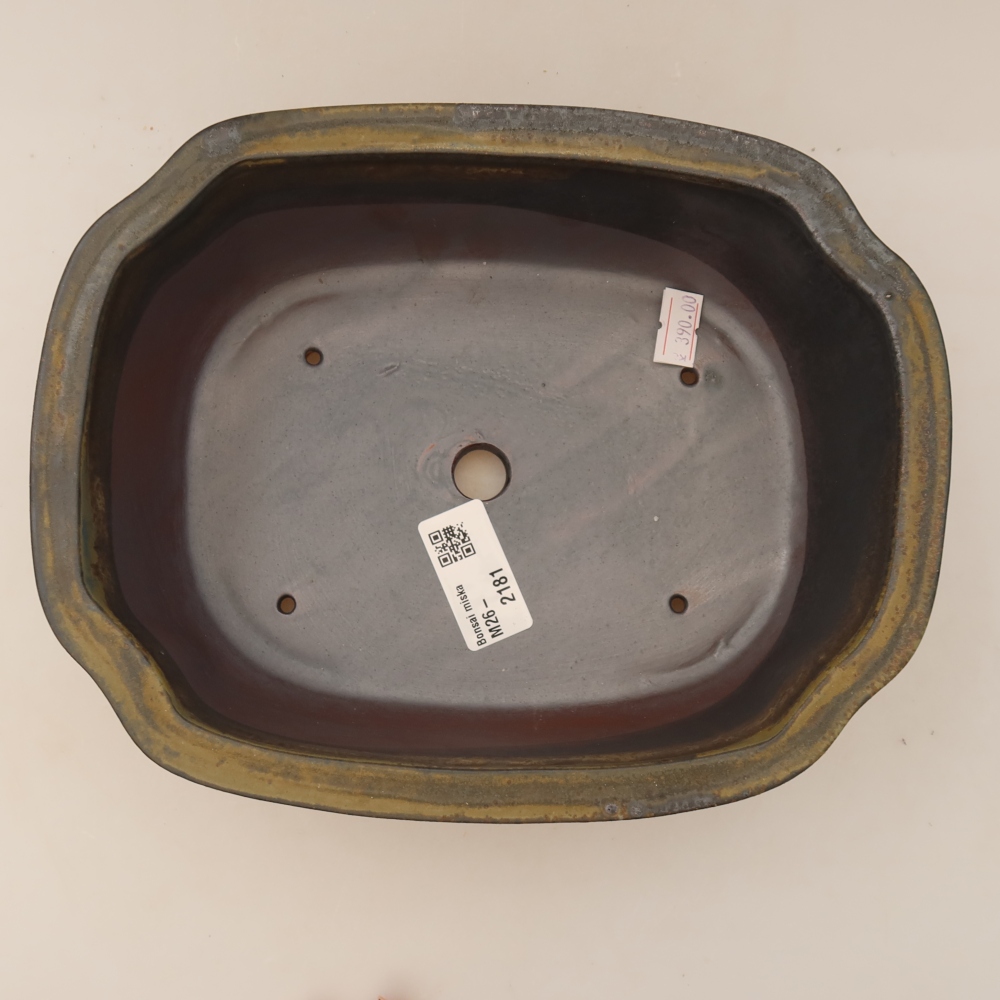 Vaso da bonsai in ceramica 22,5 x 17,5 x 7,5 cm, colore marrone