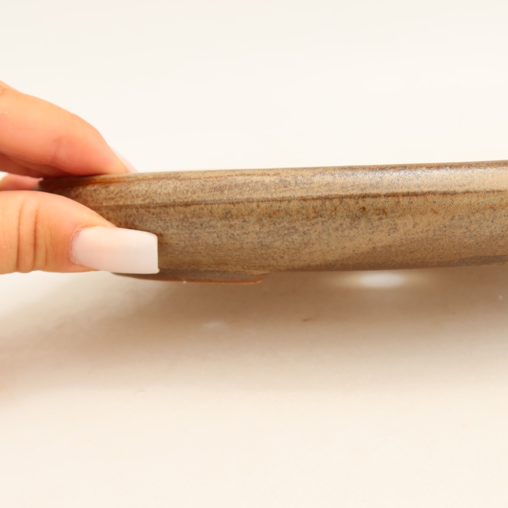 Ciotola per bonsai in ceramica 22,5 x 16,5 x 3 cm, marrone