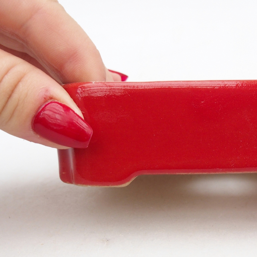 Ciotola bonsai in ceramica 26 x 26 x 8 cm, colore rosso