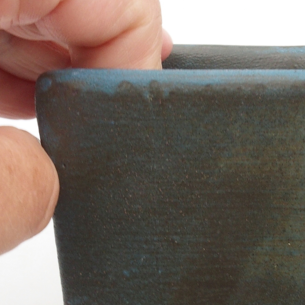 Ciotola bonsai in ceramica 8,5 x 8,5 x 8,5 cm, colore blu