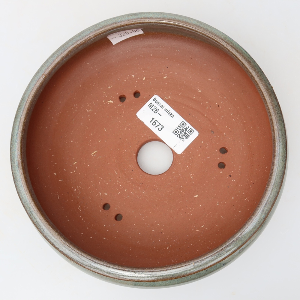 Vaso da bonsai in ceramica 16 x 16 x 5,5 cm, colore verde