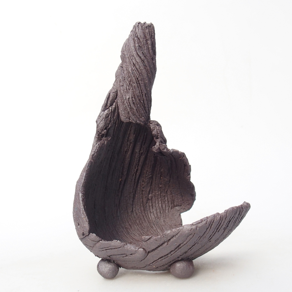 Conchiglia in ceramica 8 x 9 x 14 cm, colore metallizzato