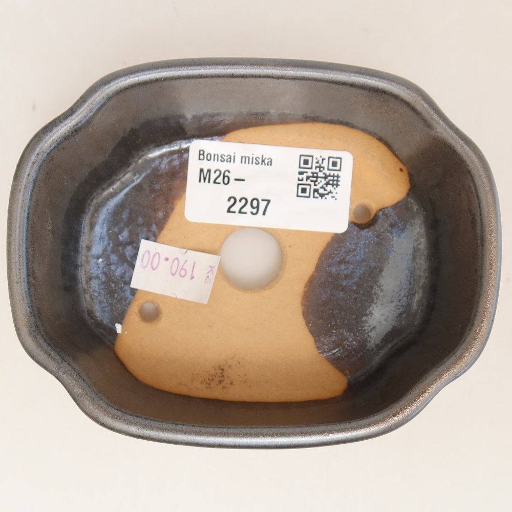 Vaso da bonsai in ceramica 10,5 x 8 x 4 cm, colore metallizzato