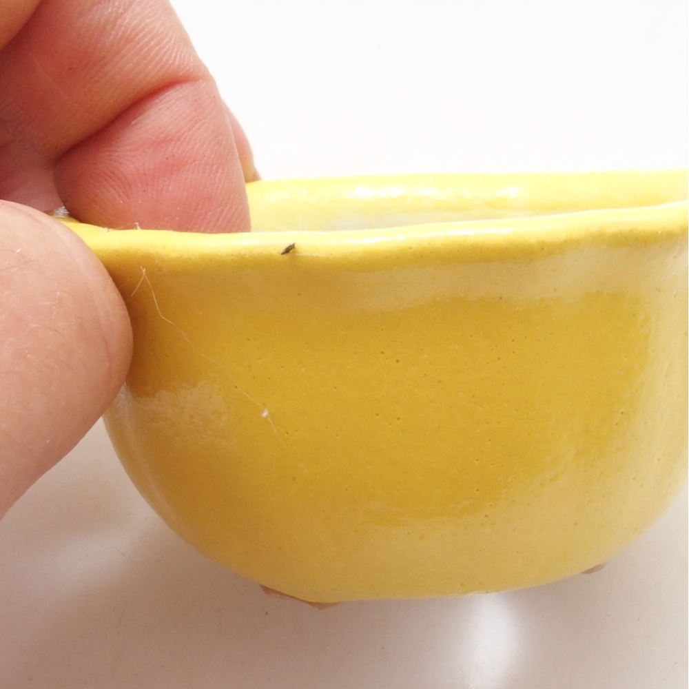 Ciotola bonsai in ceramica 7 x 3 x 3,5 cm, giallo