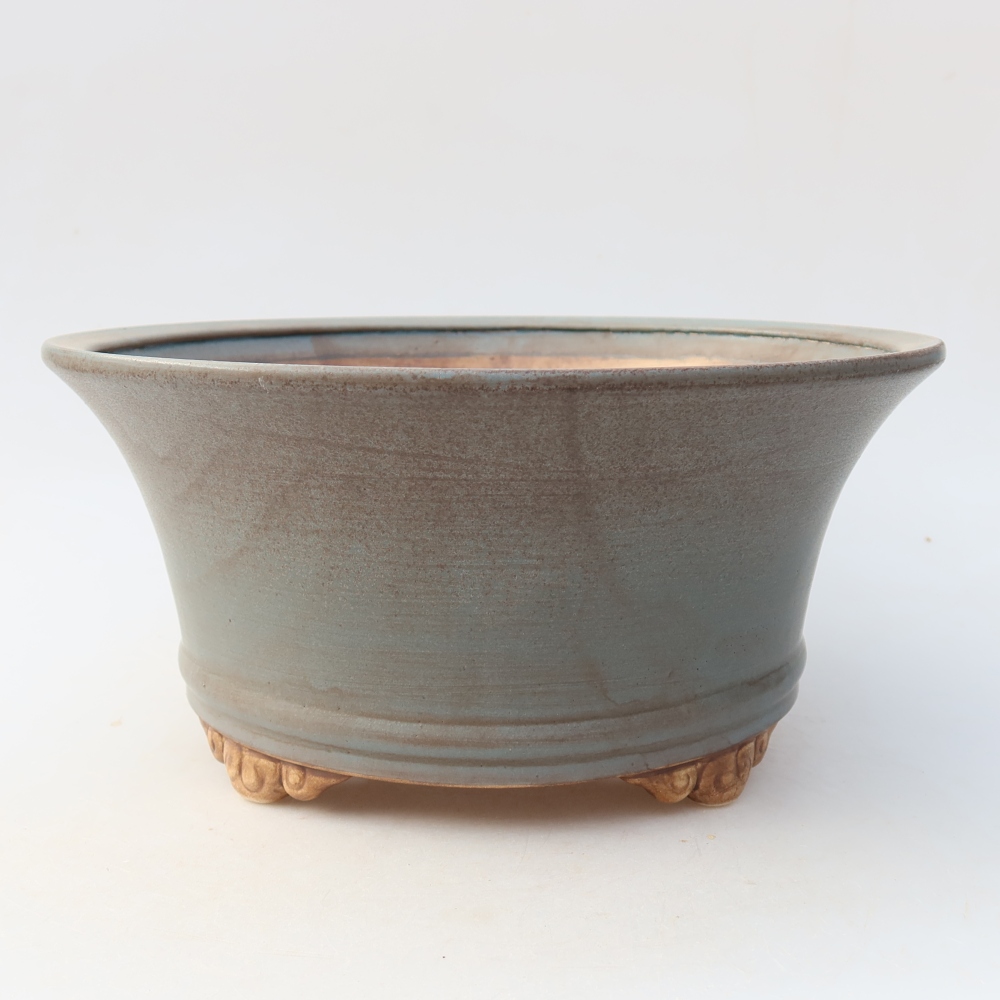 Vaso da bonsai in ceramica 24,5 x 24,5 x 11,5 cm, colore blu