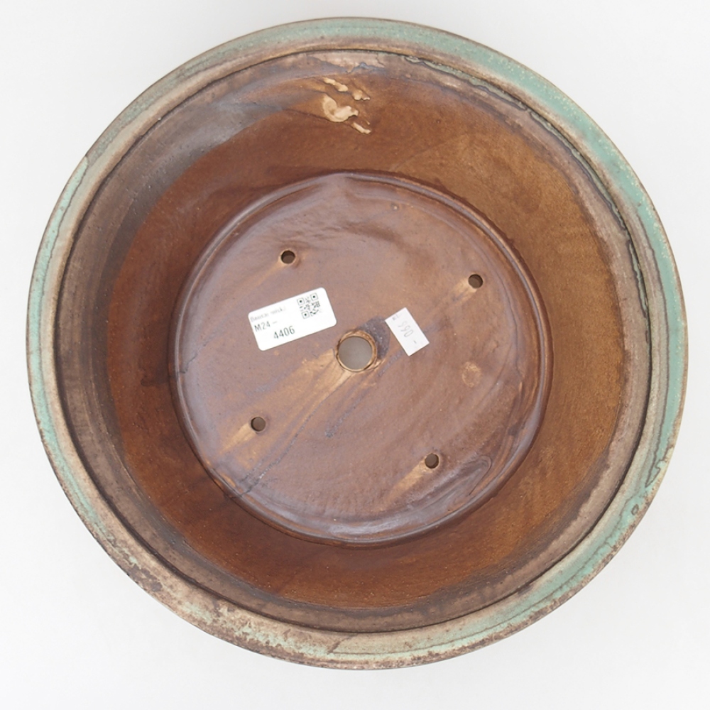 Ciotola per bonsai in ceramica 24,5 x 28,5 x 8,5 cm, verde