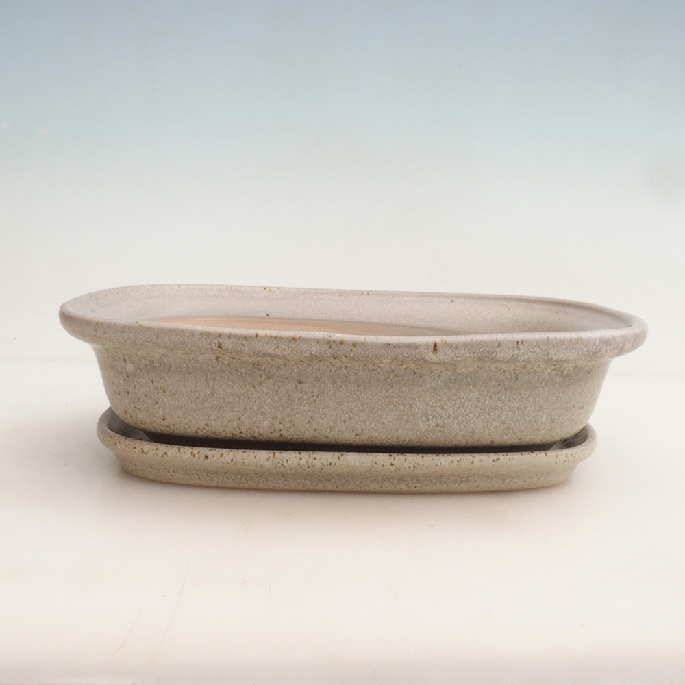 Ciotola bonsai + piattino H25 - 23 x 17 x 5,5 cm - beige