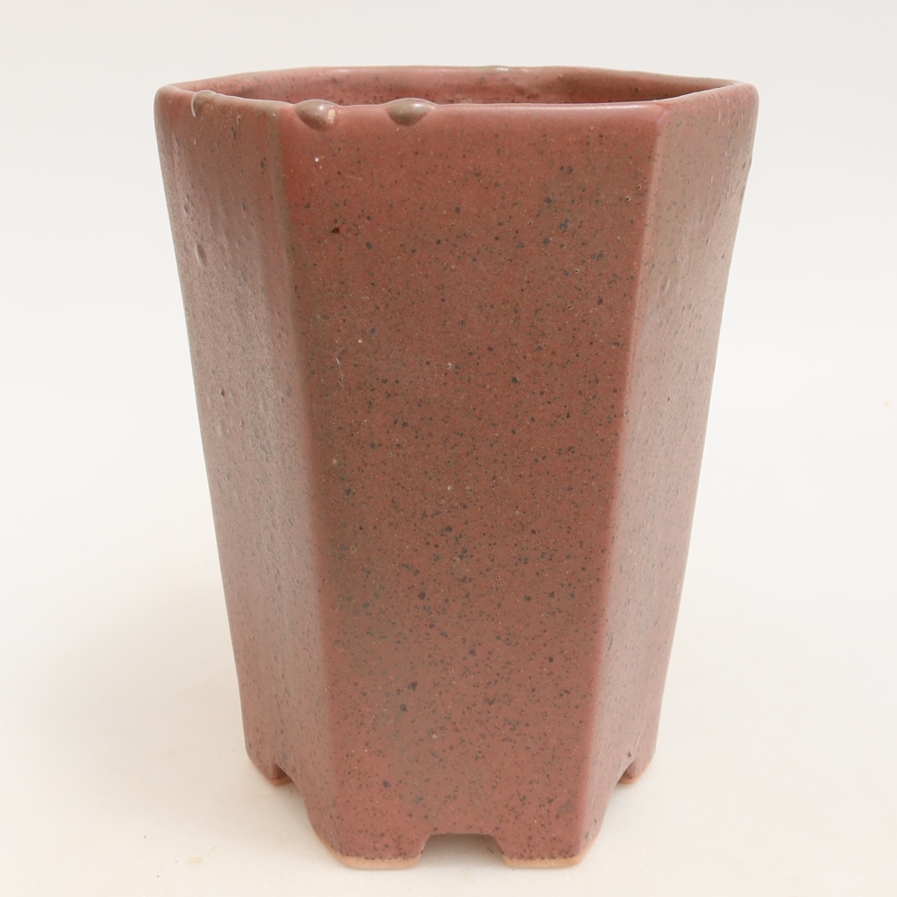 Vaso da bonsai in ceramica 13 x 12 x 17 cm, colore rosa