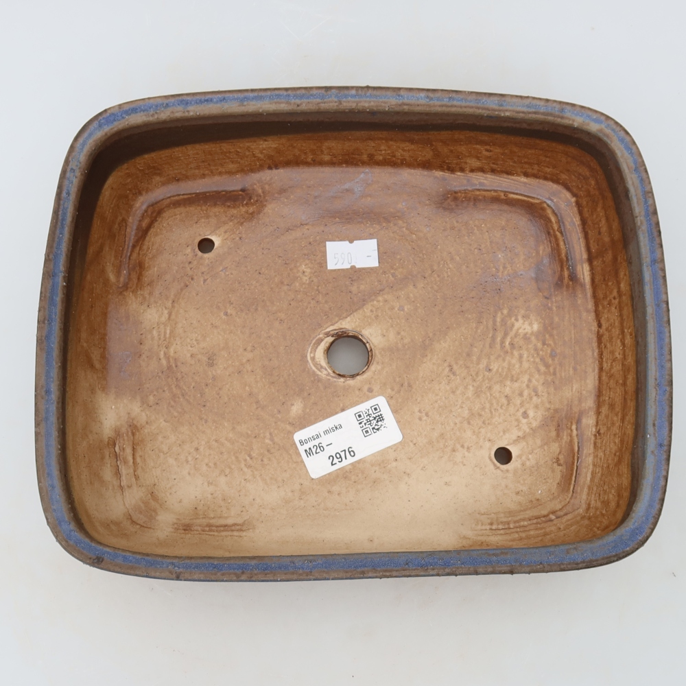 Vaso da bonsai in ceramica 23 x 19 x 6 cm, colore blu
