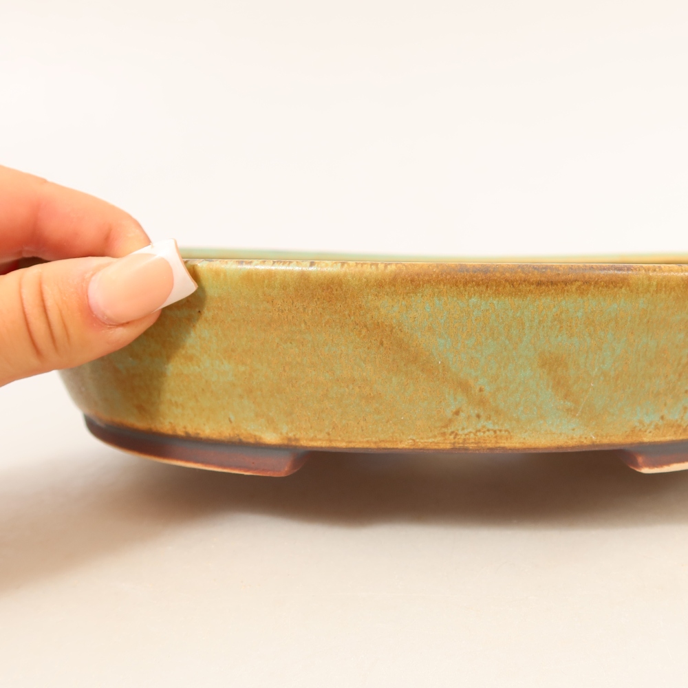 Ciotola bonsai in ceramica 22,5 x 20 x 4,5 cm, verde