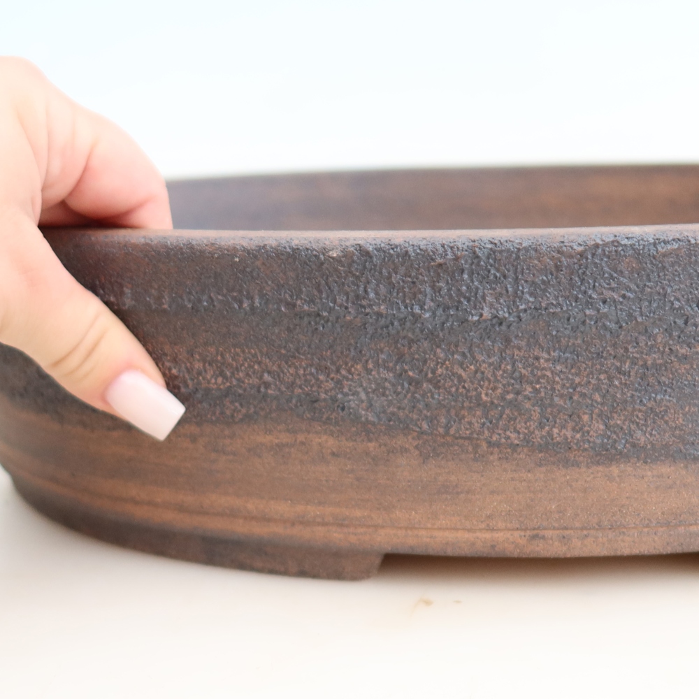 Vaso da bonsai in ceramica 38 x 30 x 8,5 cm, colore marrone