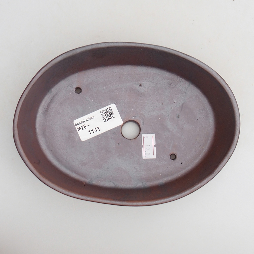 Ciotola bonsai in ceramica 18,5 x 13 x 4 cm, colore metallo