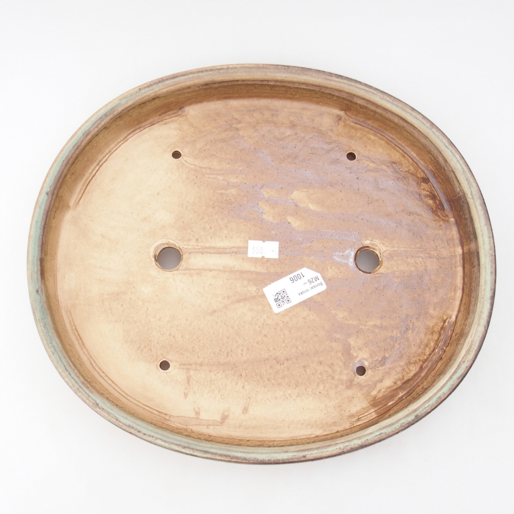 Ciotola per bonsai in ceramica 30,5 x 27 x 4 cm, verde