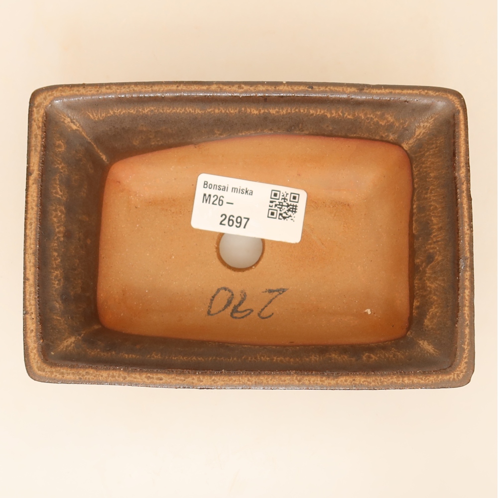 Ciotola in ceramica  14,5 x 10 x 5 cm, colore marrone