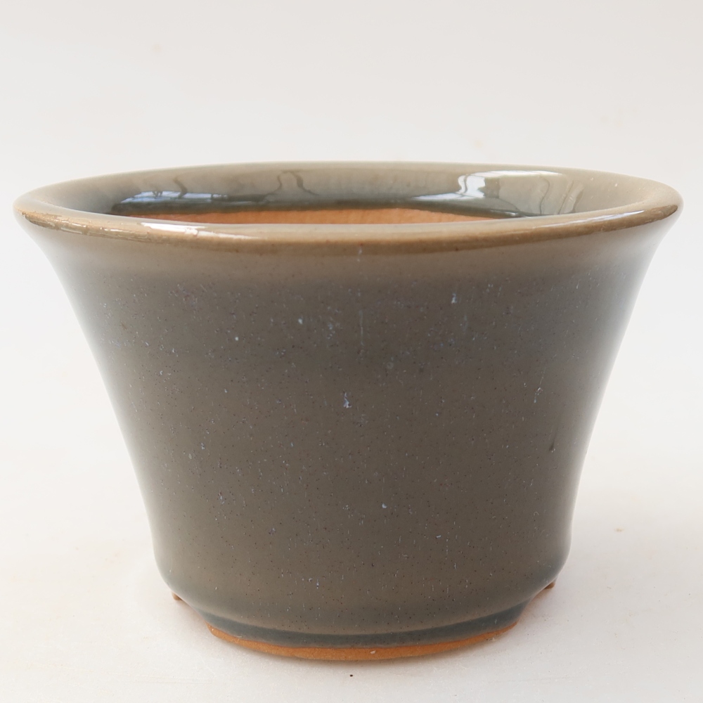 Vaso da bonsai in ceramica 11 x 11 x 7 cm, colore grigio