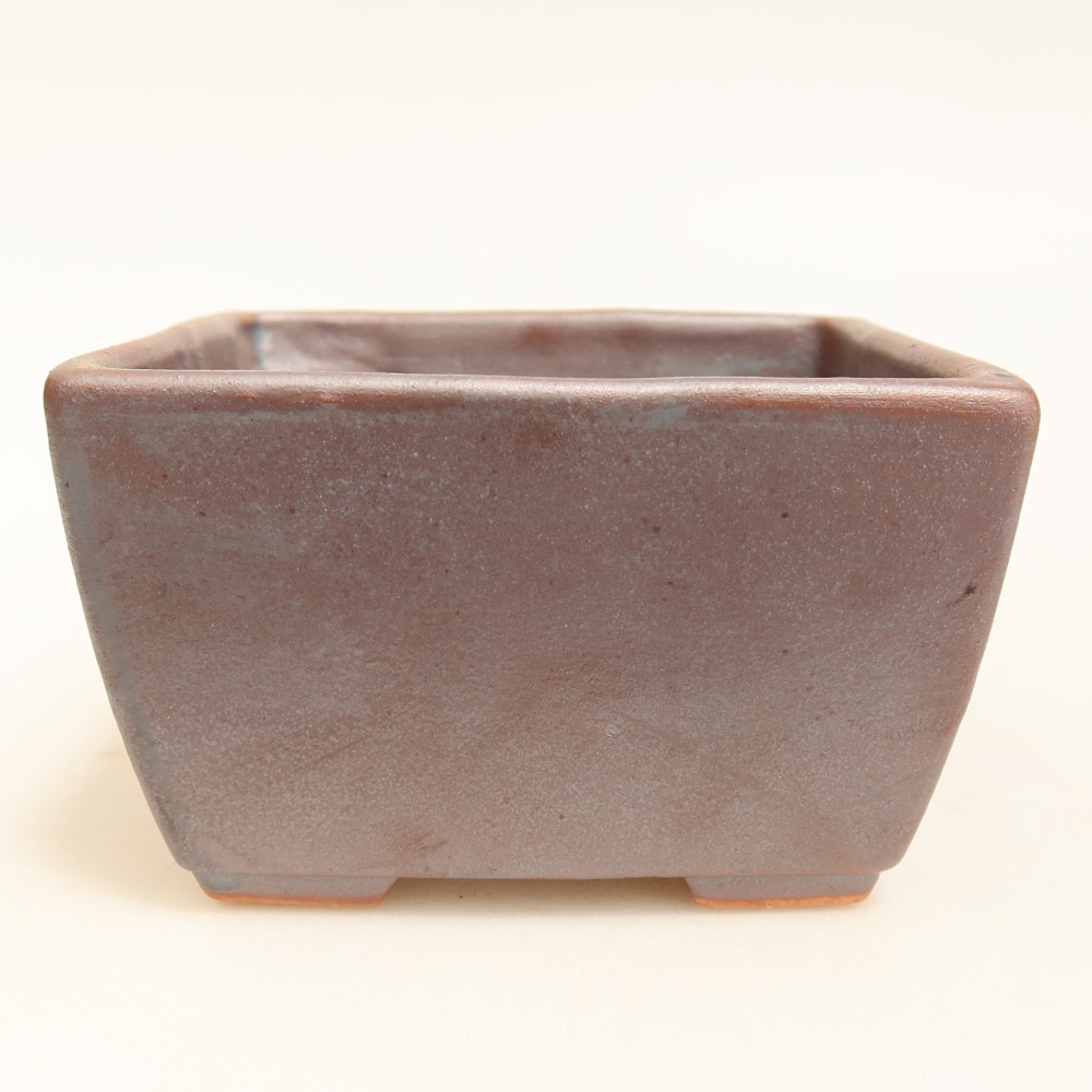 Vaso da bonsai in ceramica 10,5 x 10,5 x 6,5 cm, colore metallizzato
