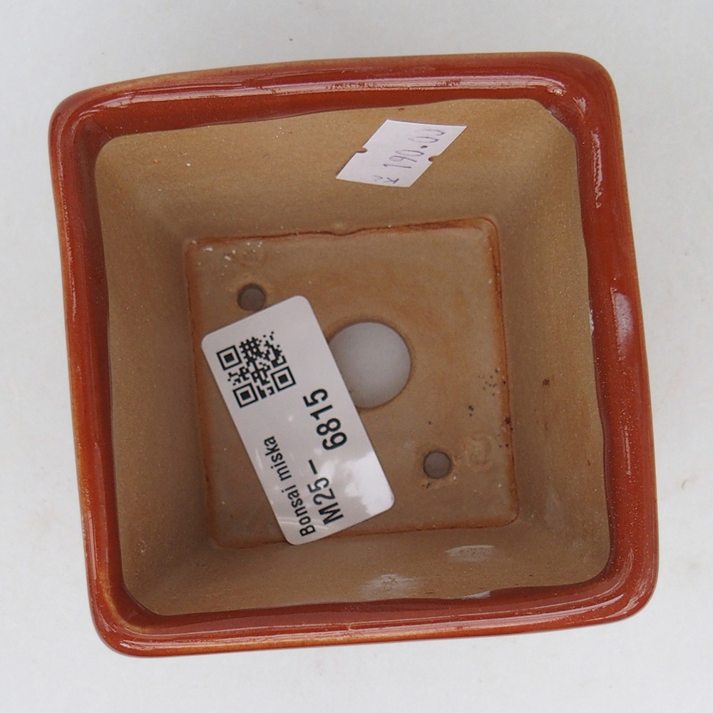 Ciotola per bonsai in ceramica 7,5 x 7,5 x 7 cm, marrone