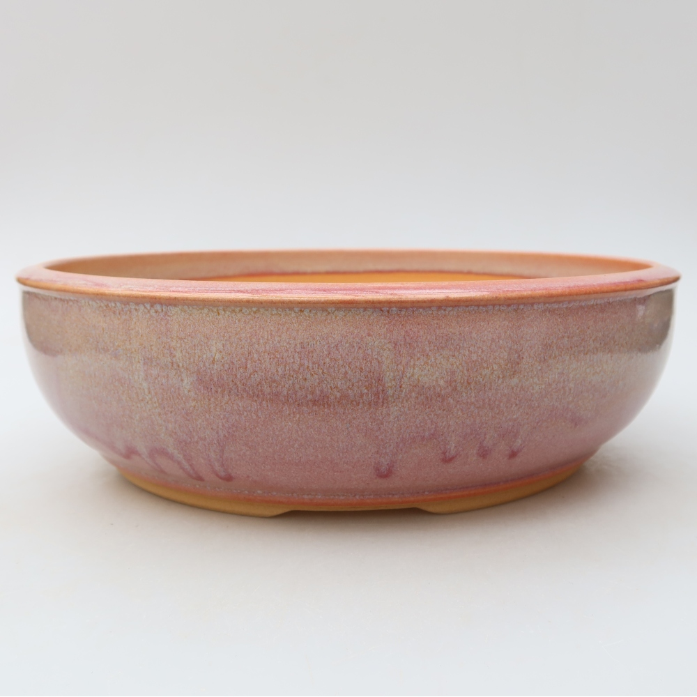 Vaso da bonsai in ceramica 26,5 x 26,5 x 7,5 cm, colore rosa