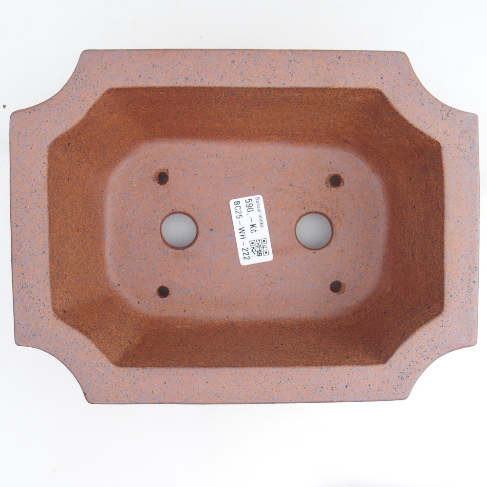 Ciotola per bonsai in ceramica 23,5 x 17,5 x 8,5 cm, marrone