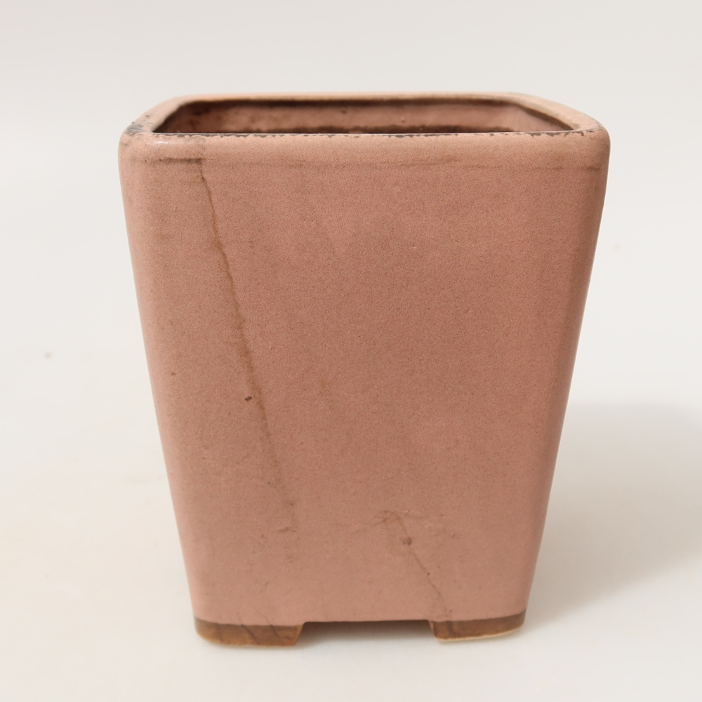 Vaso da bonsai in ceramica 10,5 x 10,5 x 12 cm, colore rosa