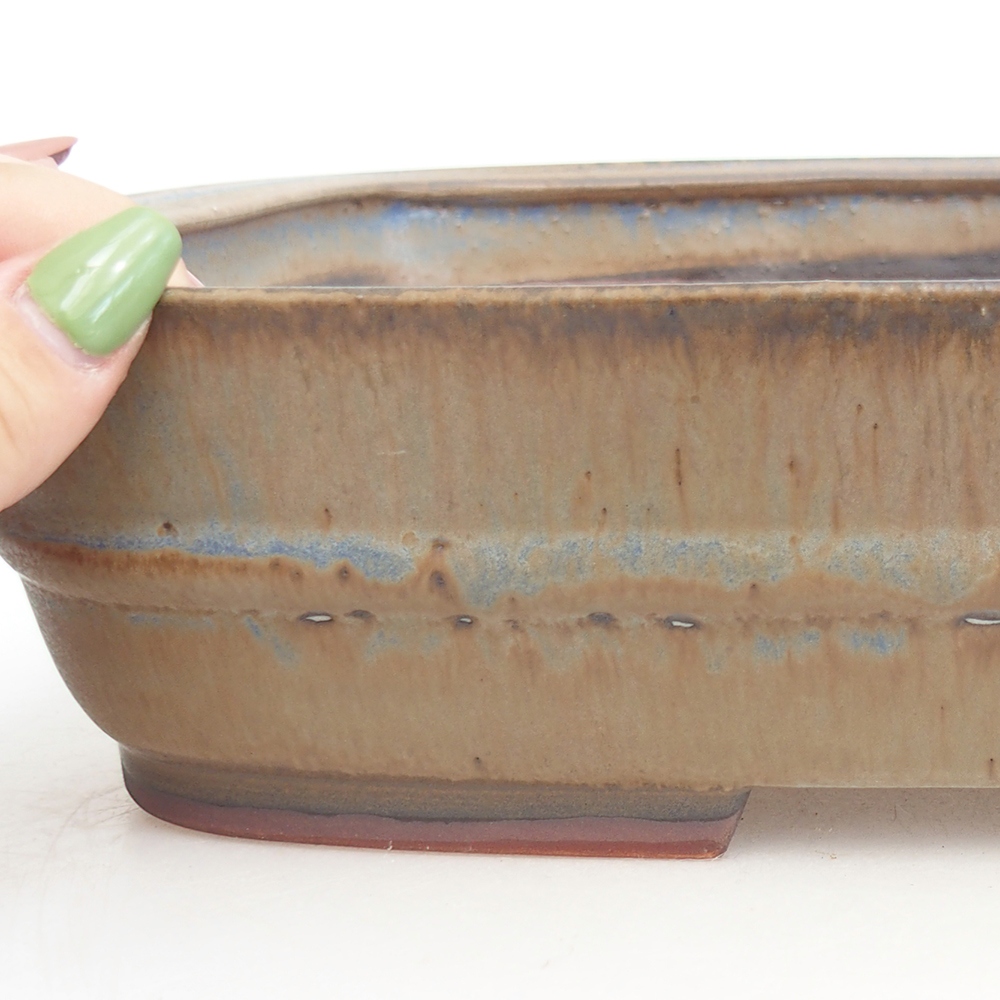 Ciotola bonsai in ceramica 29,5 x 25 x 7 cm, colore blu