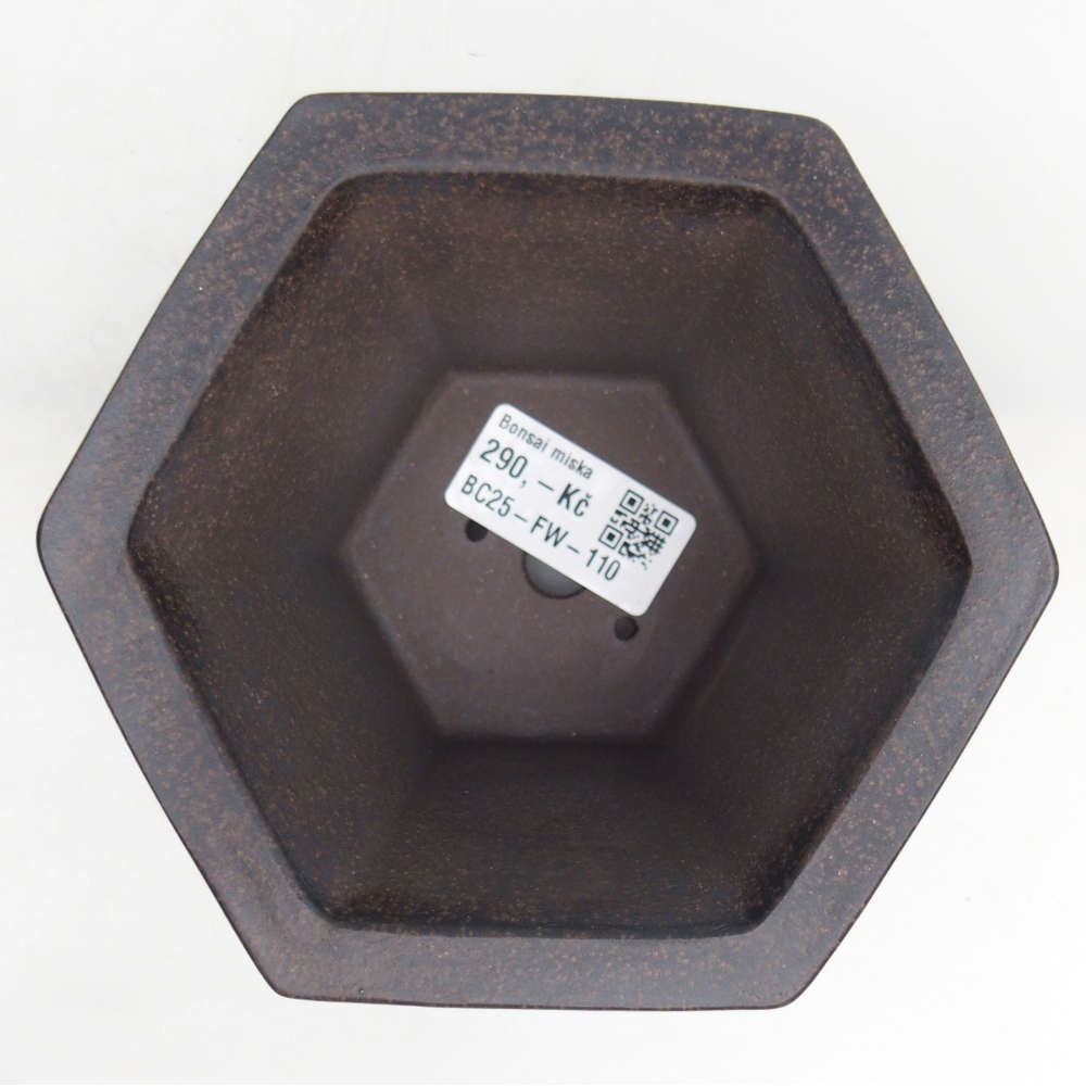 Ciotola per bonsai in ceramica 13,5 x 12 x 8 cm, colore marrone ocra