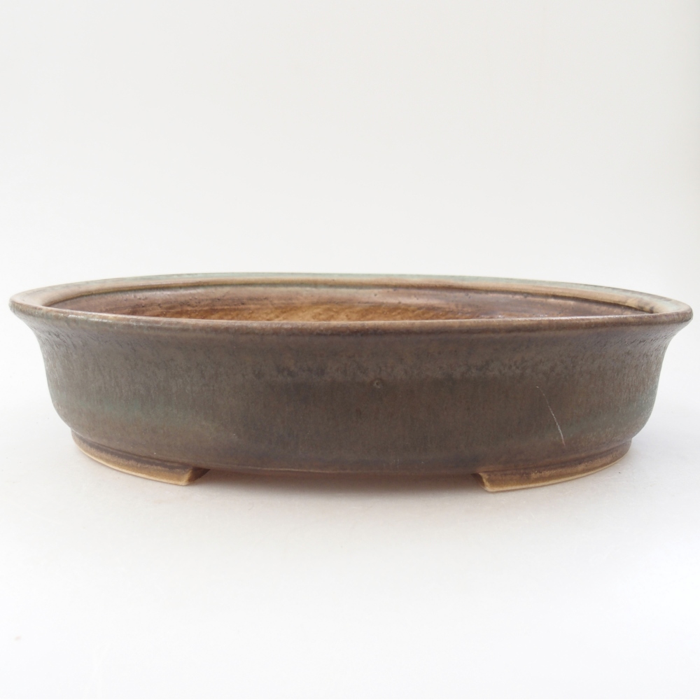 Ciotola per bonsai in ceramica 26,5 x 23,5 x 5,5 cm, verde
