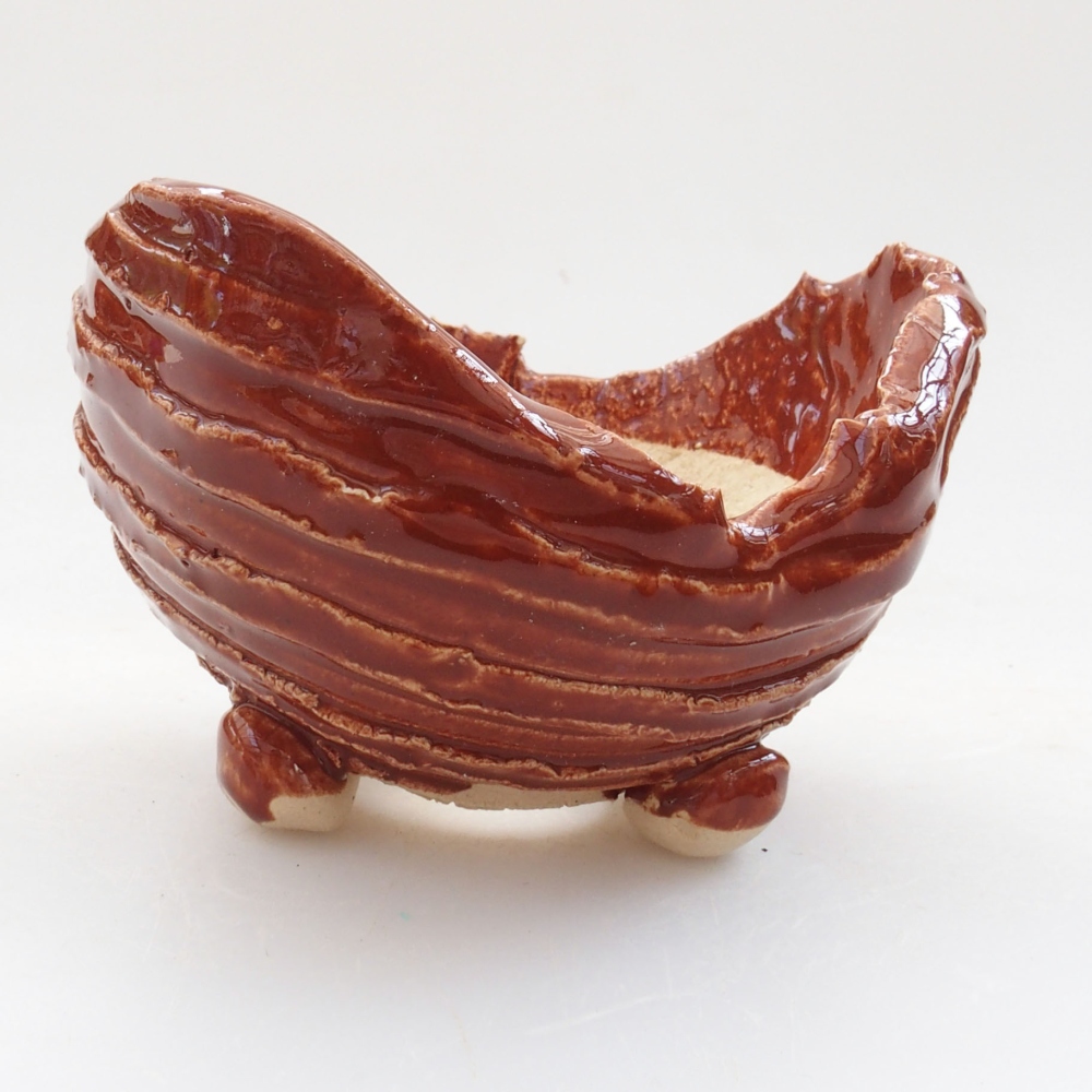 Conchiglia in ceramica 7,5 x 7,5 x 6 cm , colore marrone